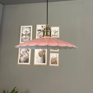 Risso Pembe Metal Büyük Avize Lale Başlık Tekli Rustik Cafe Modern Sarkıt Aydınlatma