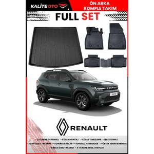 Renault Duster Full Hybrid 2025 Model Bagaj Havuzu+Paspas Takımı Full Set