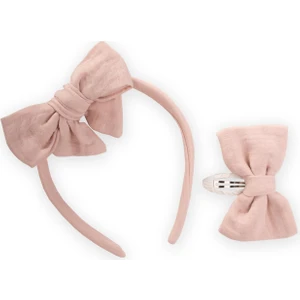 Taçlı Toka Seti Pudra Pembe