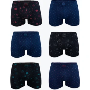 Erkek 6'lı Desenli Premium Collection Modal Boxer 6M251