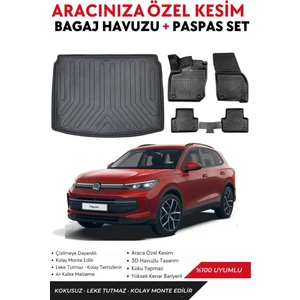Volkswagen Tiguan 2025 Model Alt Bagaj Havuzu+Paspas Full Takım+Hediyeli