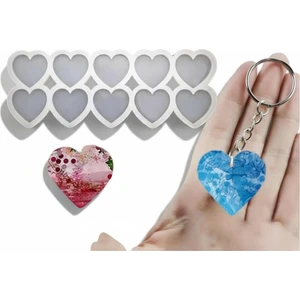 Kalp Anahtarlık Kalıbı 10 Lu