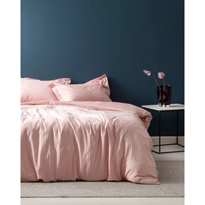 Madame Coco Elicia Çift Kişilik %100 Pamuk Çizgili Saten Nevresim Takımı - Pudra