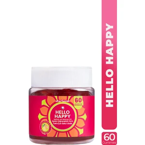 Hello Happy | Safran ve Vitamin D3 Içeren Çiğnenebilir Takviye Edici Gıda (60 Gummies)