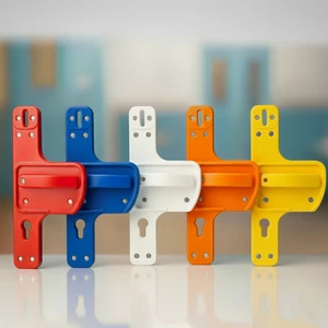 Hilal Kimya 5 Farklı Renk İçeren Kırılmaz Bariyerli Kapı Kolu - Okul Sınıfları için Yüksek Güvenlik ve Dayanıklılık Çözümü.