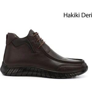 Erkek Kahve Antik Fermuarlı Hakiki Deri  Bot