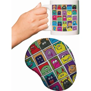 Crazy Monster Baskılı Mouse Pad + Kupa