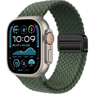 Apple Watch Ultra/ultra 2 49MM Yumuşak Dokuluörgü Tasarımlı Hasır Kordon Strap Kayış