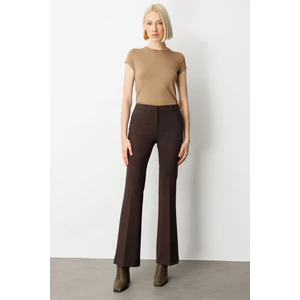 Ispanyol Paça Yan Cepli Pantolon Kahve 05011