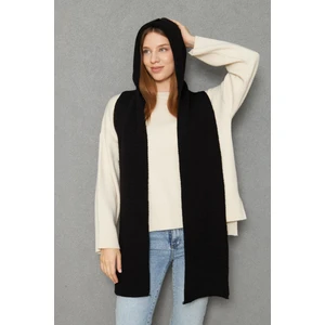 Kadın Yumuşak Dokulu Kapşonlu Atkı Selanik Örgü Kapşonlu Şal 13038