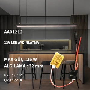 Ahşap-Taş Arkası 12V Dokunmatik Sensör Anahtarı