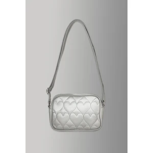 Icone Çocuk Kalp Kapitone Detaylı Omuz Çantası Gri