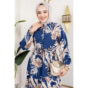 Palmiye Desenli Tesettür Elbise