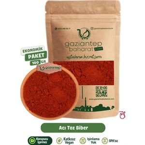 Gaziantep Baharat Acı Toz Biber 100  gr - Gaziantep Üretimi Doğal ve Taze Baharat