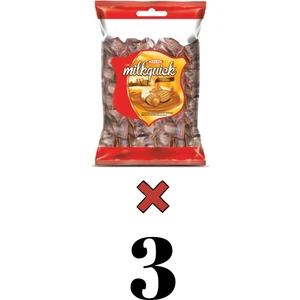 Milkquick Karamel Sosu Dolgulu Sütlü Bonbon Sert Şeker 350 gr x 3 Adet