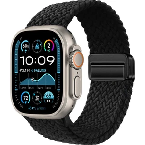 Apple Watch Ultra/ultra 2 49MM Yumuşak Dokuluörgü Tasarımlı Hasır Kordon Strap Kayış
