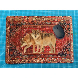 Kurtlu Halı Desen Baskılı Mousepad (28X40 Cm)