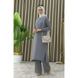 Tesettür Ikili Takım Uzun Tunik Bol Paça Pantolon