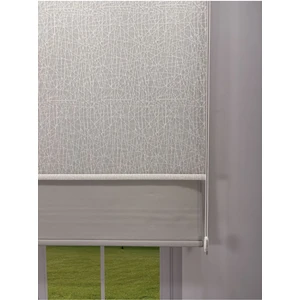 Olympos Serisi – Kırçıl Desenli Çift Mekanizmalı Beyaz Tül Açık Gri Stor Perde