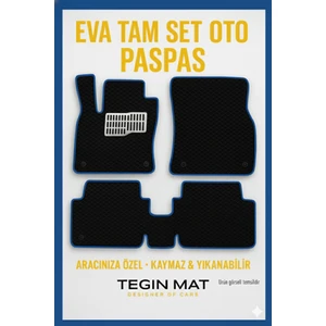 Hyundai I20 2008-2014 Aracınıza Özel Eva Paspas Siyah Mavi | Kaymaz ve Yıkanabilir Oto Paspas
