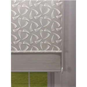 Nova Serisi – Üç Yaprak Desenli Çift Mekanizmalı Açık Gri Perde