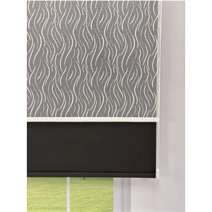 Eva Serisi – Su Yolu Desenli Çift Mekanizmalı Siyah Perde