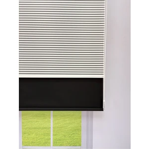 Luna Serisi Beyaz Tül Siyah Stor Perde Işık Kontrollü, Çift Mekanizmalı, Kolay Montaj