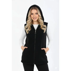 Kapüşonlu Kadın Polar Yelek