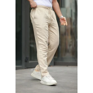 Keten Bağcıklı Jogger Pantolon