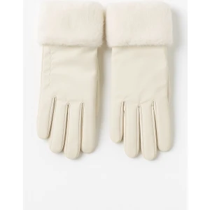 Kadın Kışlık Kürk Detaylı Polar Içlikli Dokunmatik Ekran Uyumlu Eldiven