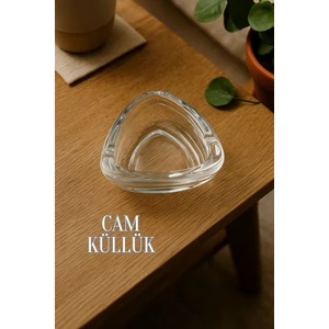 Lale Yuvarlak Cam Kristal Lüks Küllük - Yuvarlak Kül Tablası - Yuvarlak Kül Tabağı