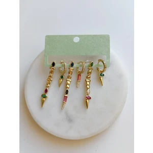 Çelik Renkli 6lı Set Küpe