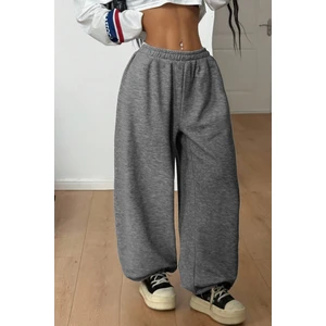 Erkek Kadın Baggy Bol Kesim Eşofman Altı Jogger Paça Siyah Gri Füme Oversize