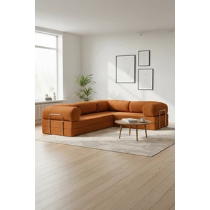 300X200 L Köşe Kanepe - Fitilli Kadife Yıkanır Silinir Pratik Yer Yatağı 50 Dns Bondex