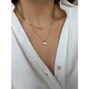 Çelik 2li Kalp Kolye