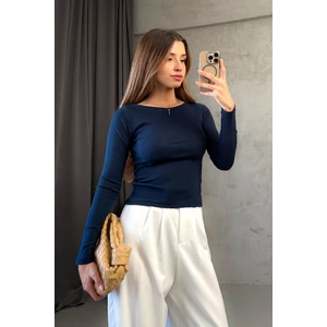 Kadın Kayık Yaka Uzun Kol Tshirt
