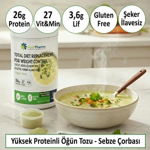 Whey Proteinli Diyet Sebze Çorbası – Yüksek Proteinli Çorba Öğün Tozu, 600G