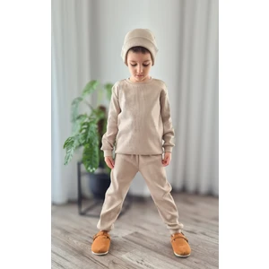 Taş Fitilli 3'lü Çocuk Takım (Şapka-Sweat-Eşofman)(1-7yaş)