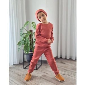 Kiremit Fitilli 3'lü Çocuk Takım (Şapka-Sweat-Eşofman)(1-7yaş)