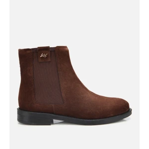 01BOH312880A480 KADIN Süet Deri Kahverengi Lastik Detaylı Bilekte Düz Bot