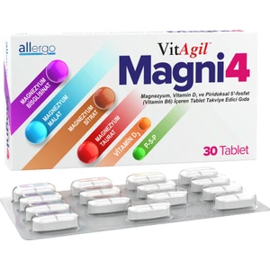 Vitagil Magni4 Tablet 30 -  Magnezyum, Vitamin D3 ve B6