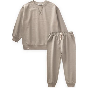 Basıc Sweatshirt Takım 3-8 Yaş S Vizon