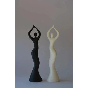 Dans Eden Kadın Heykeli Iskandinav Tarzı Dekoratif Biblo Ev ve Ofis Süs Eşyası 2'li Set 18X5CM