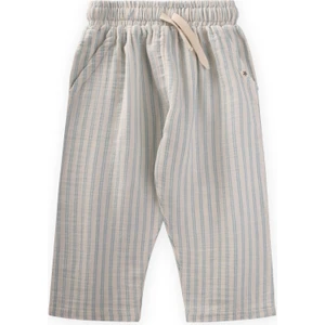 Müslin Pantolon 1-10 Yaş Mavi Çift Çizgili