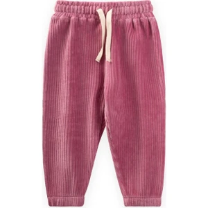 Fitilli Kadife Jogger Pantolon 1-10 Yaş Fuşya