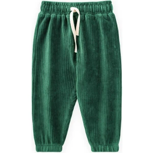 Fitilli Kadife Jogger Pantolon 1-10 Yaş Yeşil
