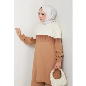 Iki Renkli Simli Triko Tunik