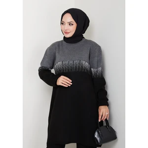 Iki Renkli Simli Triko Tunik