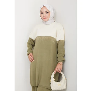 Iki Renkli Simli Triko Tunik