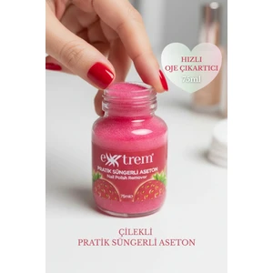 75 ml Çilek Kokulu Pratik Süngerli Aseton